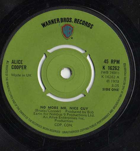 Alice Cooper : No More Mr. Nice Guy (7", Single, Kno)