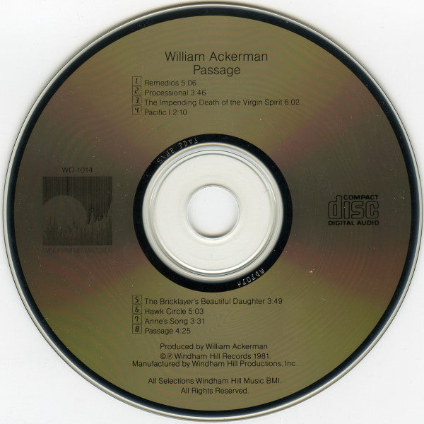 William Ackerman : Passage (CD, Album, RE)