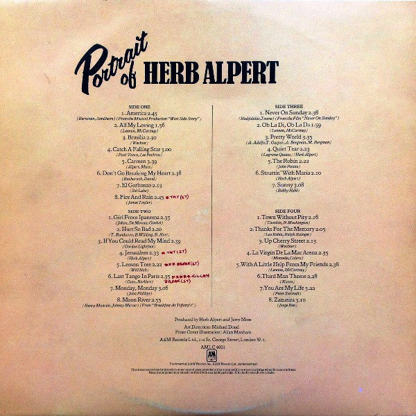 Herb Alpert & The T.J.B.* : Portrait Of Herb Alpert (2xLP, Comp)