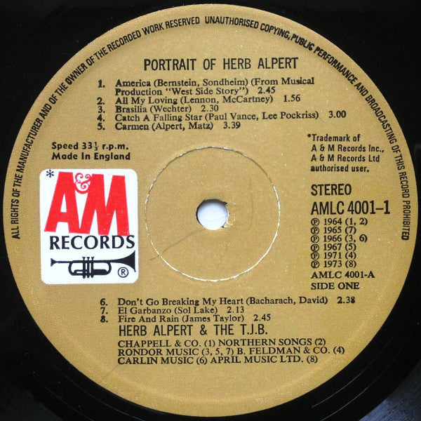 Herb Alpert & The Tijuana Brass : Portrait Of Herb Alpert (2xLP, Comp)