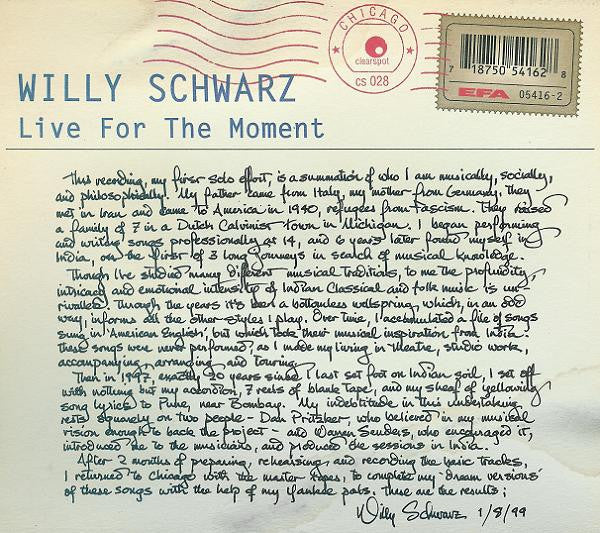 Willy Schwarz : Live For The Moment (CD, Album)