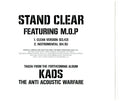 Adam F Featuring M.O.P. : Stand Clear (Clean Version) (CD, Single, Promo)