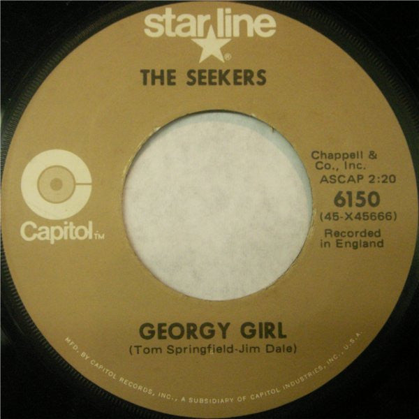 The Seekers : Georgy Girl / I'll Never Find Another You (7", Single, RE)