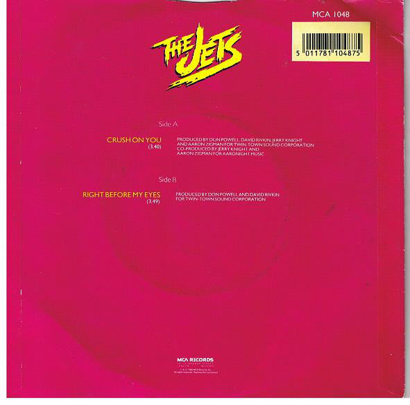 The Jets : Crush On You (7", Single, Inj)