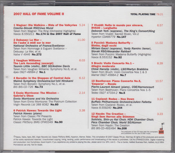 Various : The 2007 Hall Of Fame Volume II (CD, Comp)