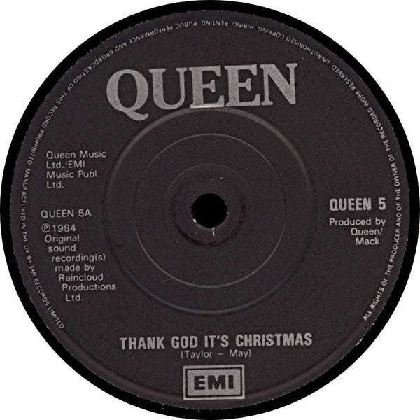 Queen : Thank God It's Christmas (7", Single, Pap)