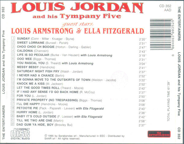 Louis Jordan And His Tympany Five : Louis Jordan And His Tympany Five (Quest Stars: Ella Fitzgerald & Louis Armstrong) (CD, Comp)