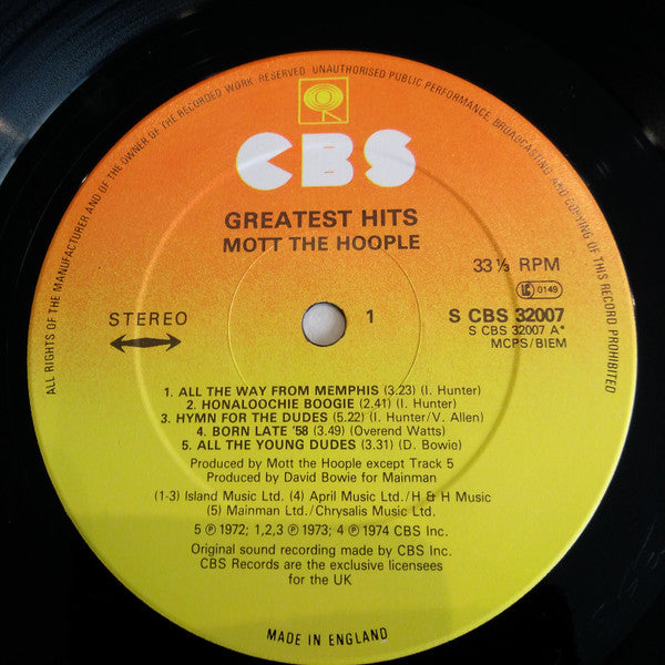 Mott The Hoople : Greatest Hits (LP, Comp, RE)