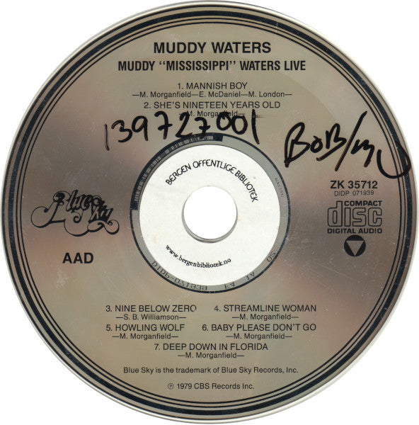 Muddy Waters : Muddy "Mississippi" Waters Live (CD, Album, RE, RP)
