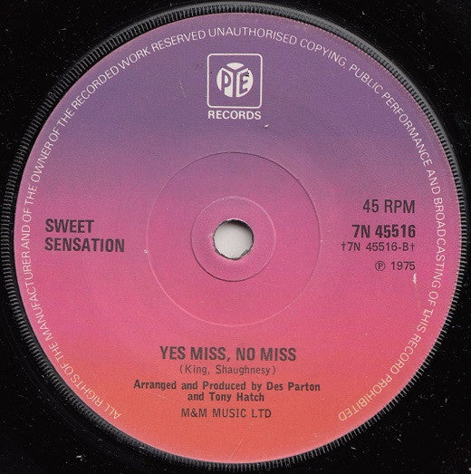 Sweet Sensation (2) : Mr. Cool (7", Single, Sol)