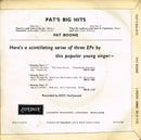 Pat Boone : Pat's Big Hits (7", EP, RP, bro)