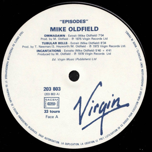 Mike Oldfield : Episodes (LP, Comp)