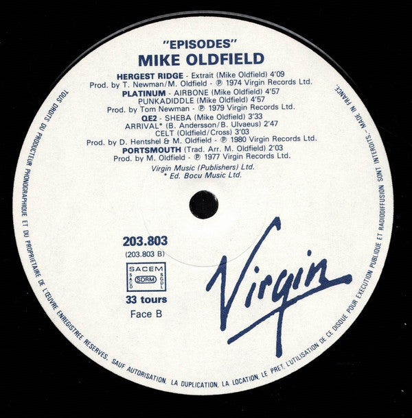 Mike Oldfield : Episodes (LP, Comp)