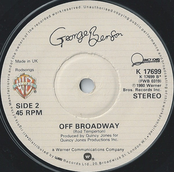 George Benson : Love X Love (7", Single, WEA)