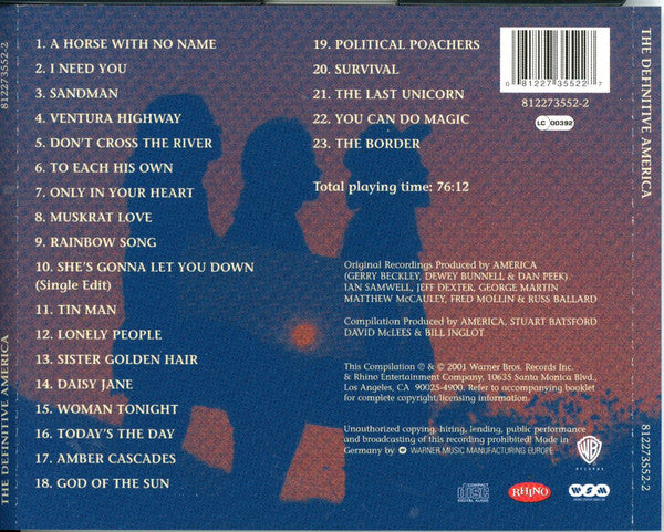 America (2) : The Definitive America (CD, Comp, RM)