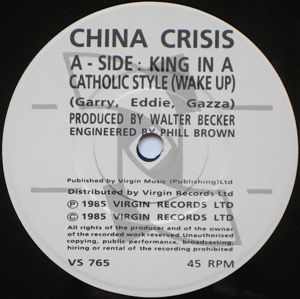 China Crisis : King In A Catholic Style (Wake Up) (7", Single)