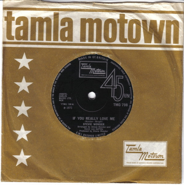 Stevie Wonder : If You Really Love Me  (7", Single, Sol)