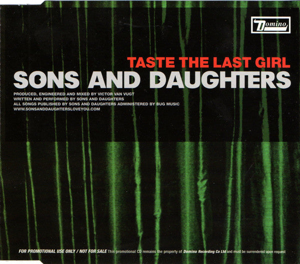 Sons And Daughters : Taste The Last Girl (CD, Single, Promo)