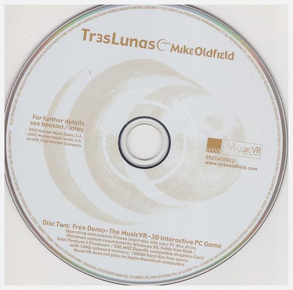 Mike Oldfield : Tr3s Lunas (CD, Album + CD-ROM, PC )