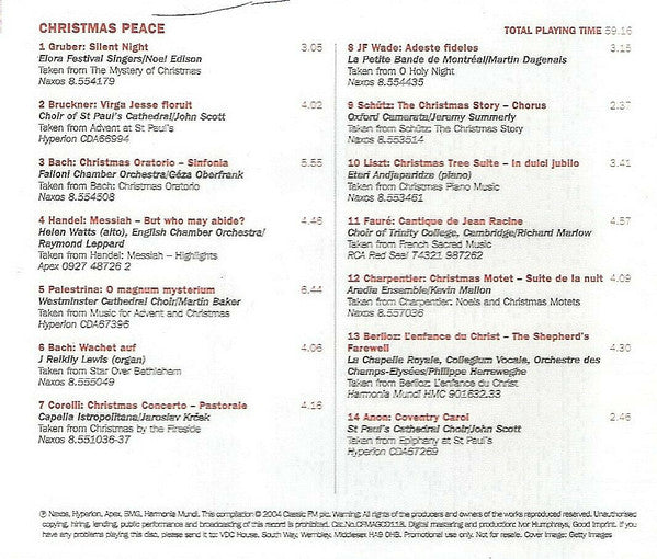 Various : Christmas Peace (CD, Comp, Promo)