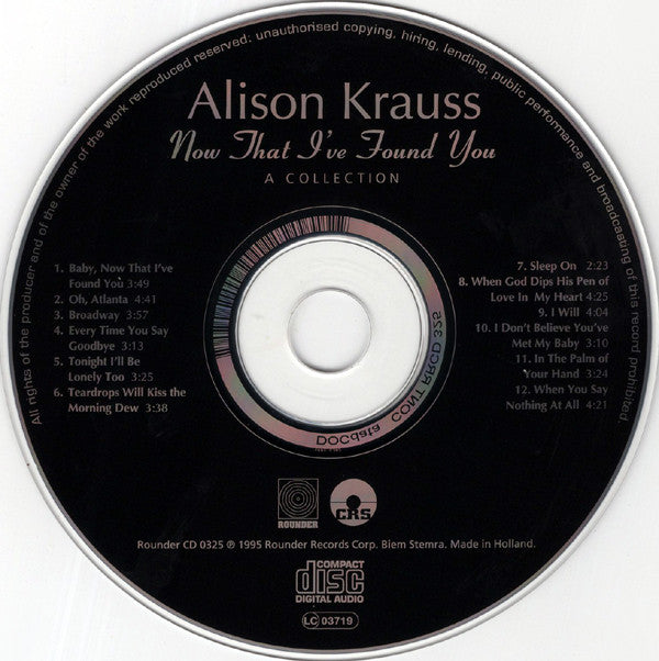 Alison Krauss : Now That I've Found You: A Collection (CD, Comp)