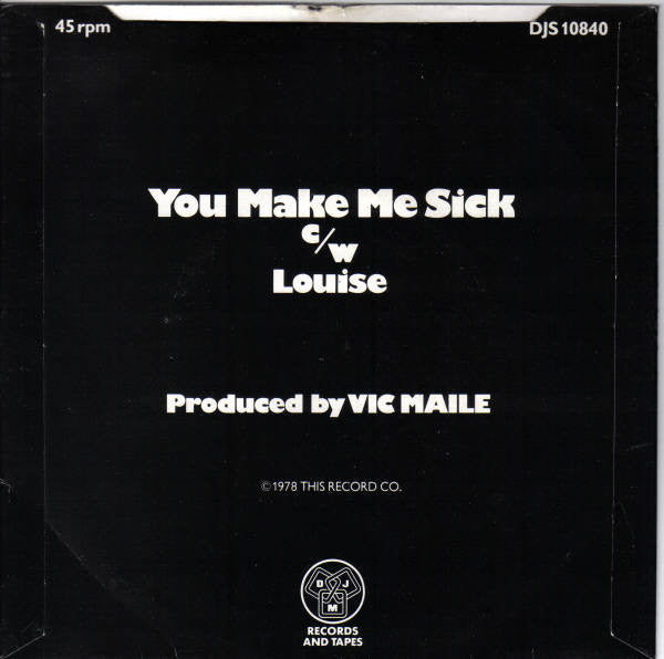 Satans Rats* : You Make Me Sick (7", Single)