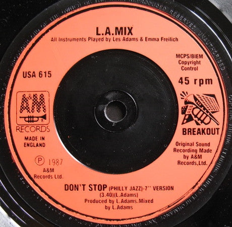 L.A. Mix : Don't Stop (Jammin') (7", Single, Red)