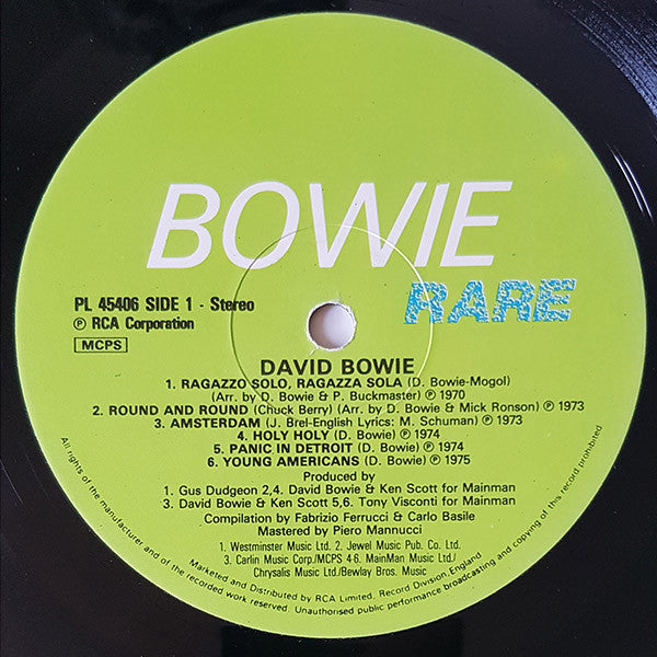 Bowie* : Rare (LP, Comp)