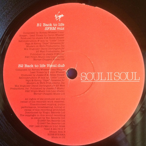 Soul II Soul : Wish (12", Single)