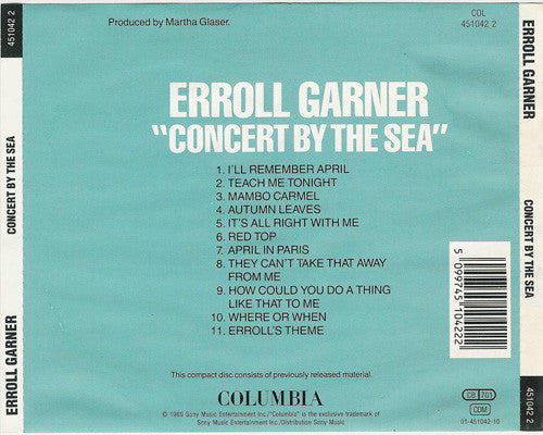 Erroll Garner : Concert By The Sea (CD, Album, Mono, RE, RM)