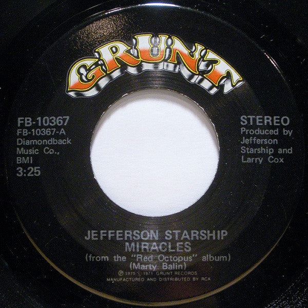 Jefferson Starship : Miracles (7", Single, Ind)