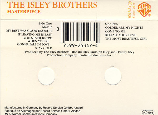 The Isley Brothers : Masterpiece (Cass, Album)