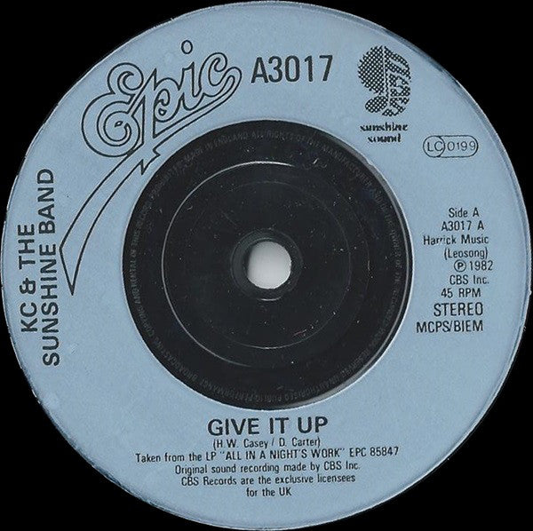 KC & The Sunshine Band : Give It Up (7", Single, Blu)