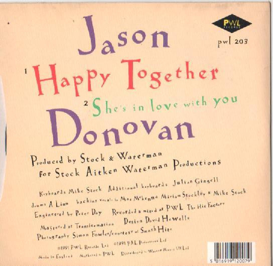 Jason Donovan : Happy Together (7", Single, Inj)