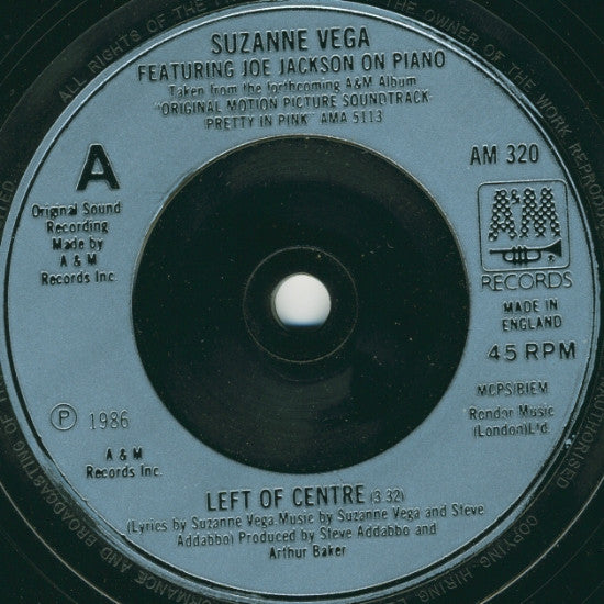 Suzanne Vega : Left Of Center (7", Single)