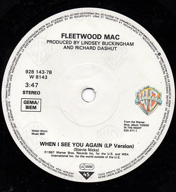 Fleetwood Mac : Everywhere (7", Single, Sol)