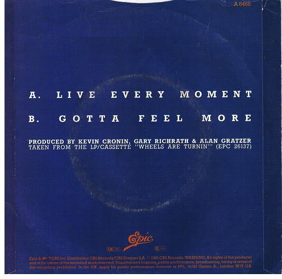 REO Speedwagon : Live Every Moment (7")