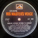 Marlene Dietrich : Marlene Dietrich Returns To Germany (LP, Mono, RP)