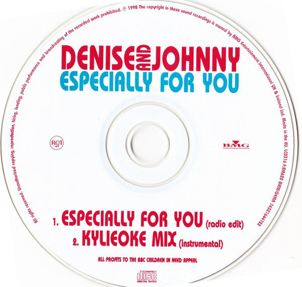 Denise* And Johnny* : Especially For You (CD, Single)