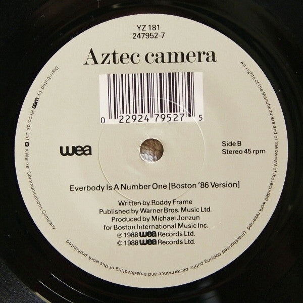 Aztec Camera : Somewhere In My Heart (7", Single, Glo)