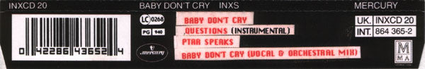 INXS : Baby Don't Cry (CD, Single)