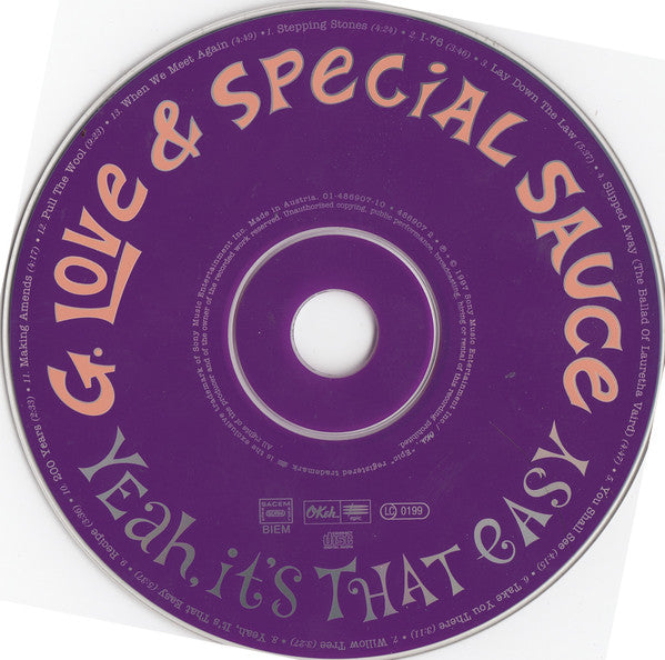 G. Love & Special Sauce : Yeah, It's That Easy (CD, Album)