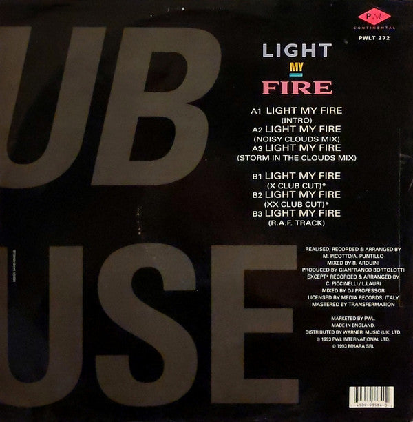 Club House : Light My Fire (12")