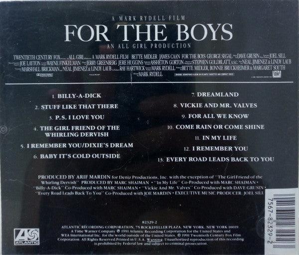Bette Midler : For The Boys (Music From The Motion Picture) (CD, Album, RE)