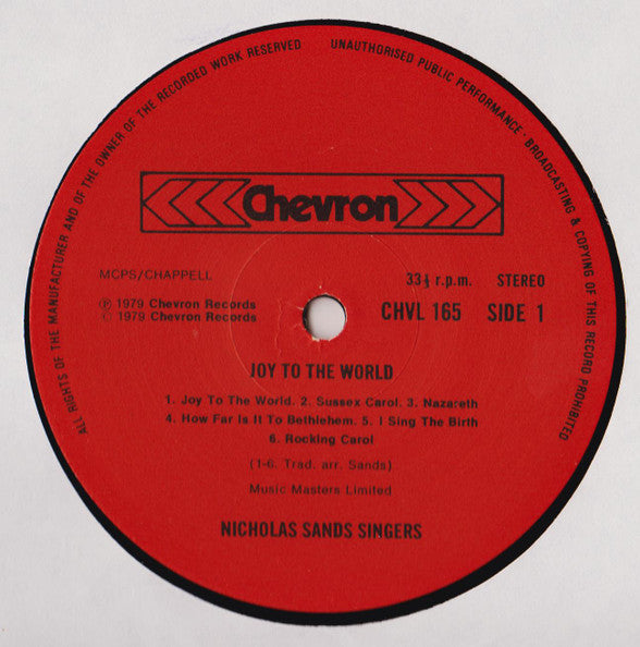 Nicholas Sands Singers : Joy To The World (LP, Album)