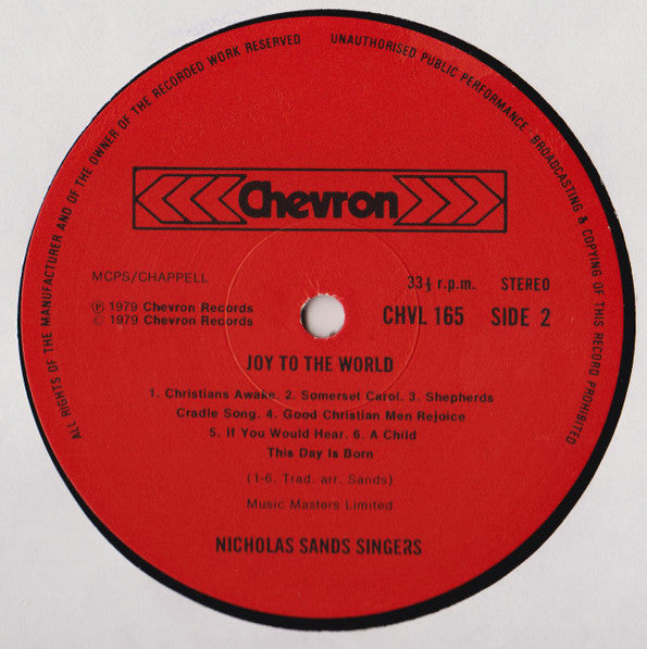 Nicholas Sands Singers : Joy To The World (LP, Album)