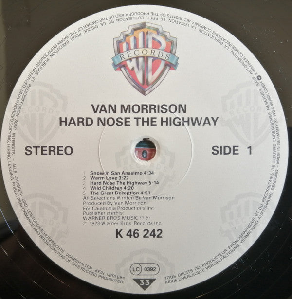 Van Morrison : Hard Nose The Highway (LP, Album, RE)
