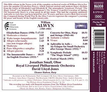 William Alwyn, Jonathan Small (2), Royal Liverpool Philharmonic Orchestra, David Lloyd-Jones : Elizabethan Dances • Oboe Concerto (CD, Album)