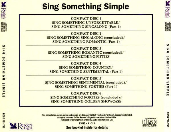 The Cliff Adams Singers : Sing Something Simple (6xCD, Album, Comp)