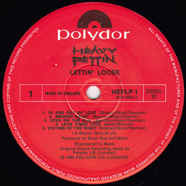 Heavy Pettin : Lettin Loose (LP, Album)